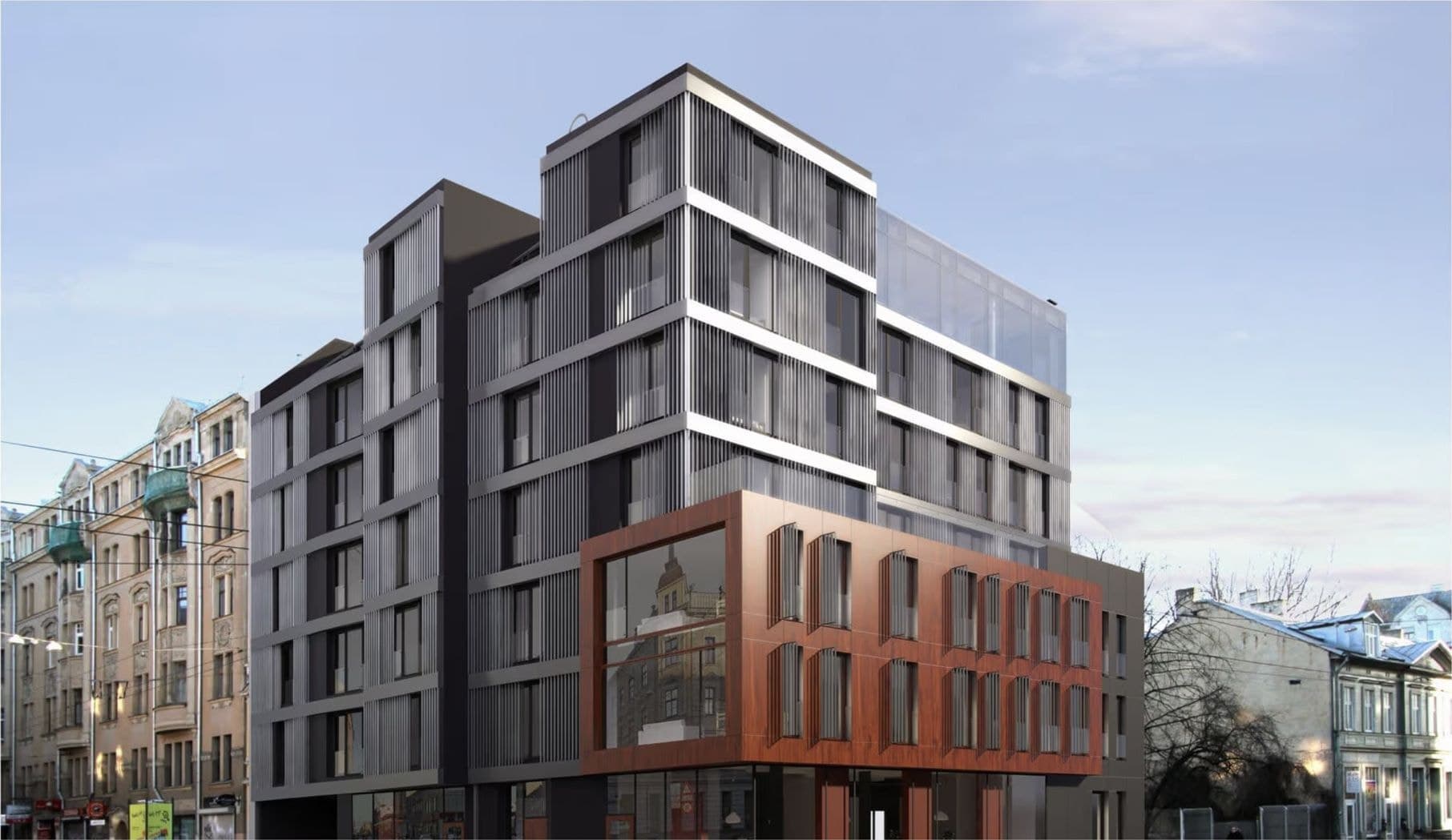 Barona 72 — modern seven-story residential complex, Riga.