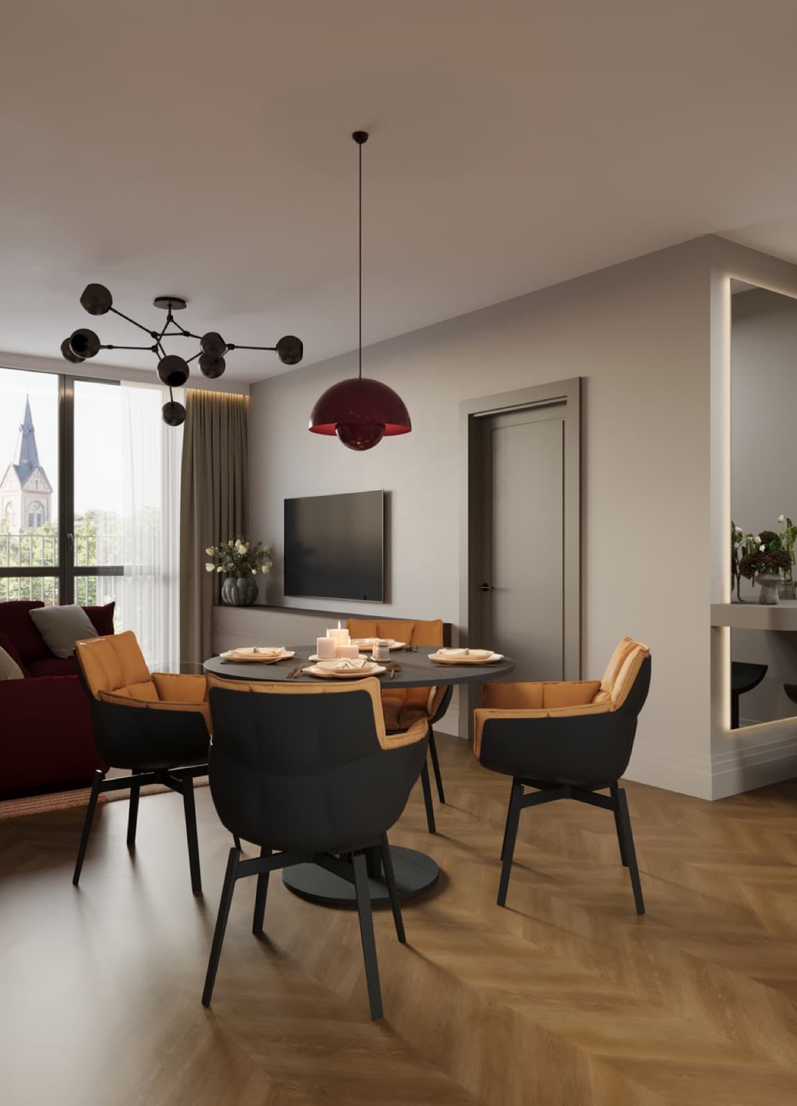 Bordo Rezidences — apartment interior render.