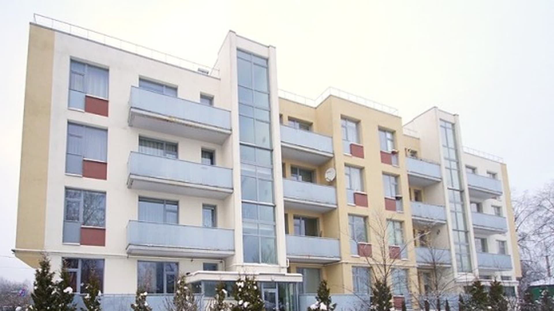 Apartment building at Liepājas Street 78 in winter.